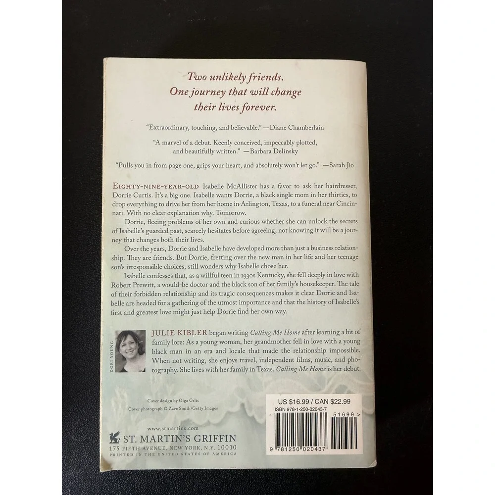 Calling Me Home by Julie Kibler Historical Fiction Paperback‎ 9781250020437 2013